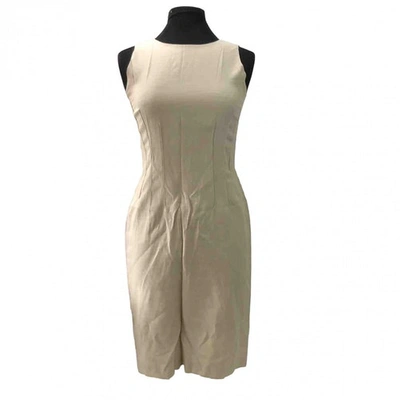 Pre-owned Gio' Guerreri Mid-length Dress In Beige