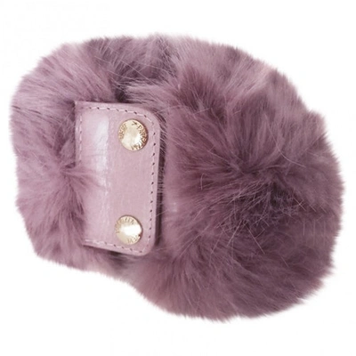 Pre-owned Patrizia Pepe Faux Fur Bracelet In Pink