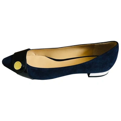 Pre-owned Emporio Armani Ballet Flats In Navy