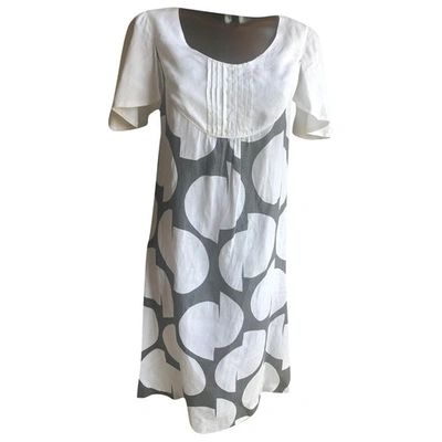 Pre-owned 120% Lino Linen Mid-length Dress In Multicolour