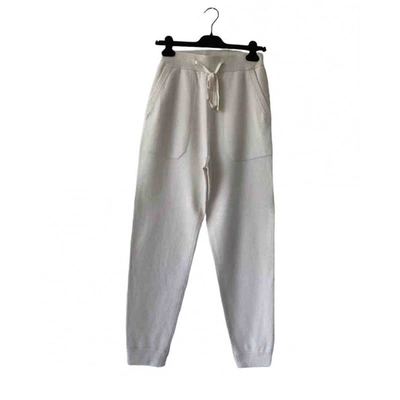 Pre-owned Mrz Wool Trousers In White