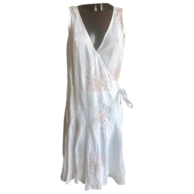 Pre-owned 120% Lino Linen Mid-length Dress In Multicolour