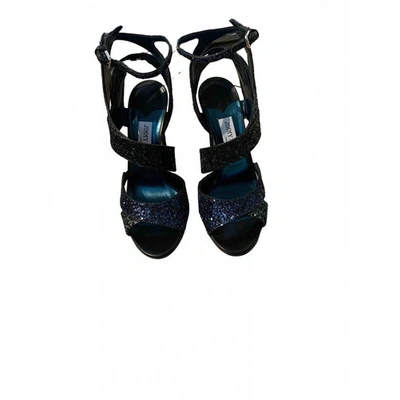 Pre-owned Jimmy Choo Glitter Sandals In Blue