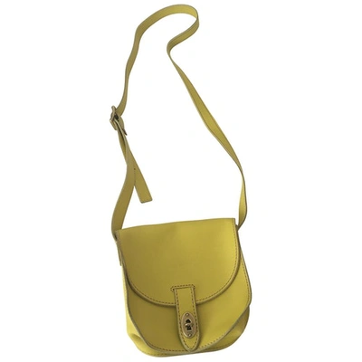 Pre-owned Fossil Leather Crossbody Bag In Yellow