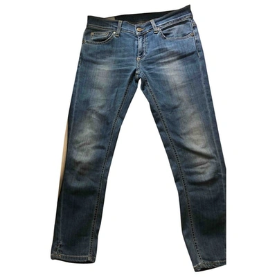 Pre-owned Dondup Slim Trousers In Blue