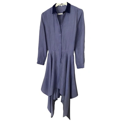 Pre-owned Carven Silk Mid-length Dress In Blue