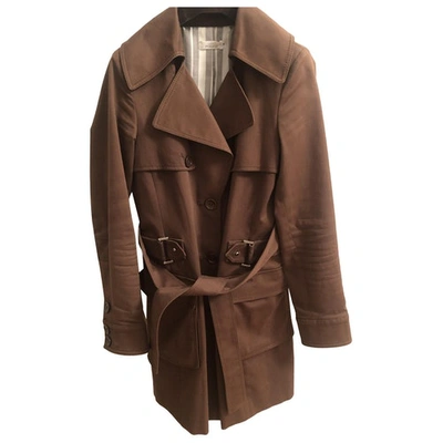 Pre-owned Pinko Trench Coat In Brown