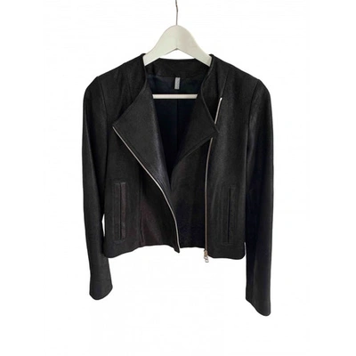 Pre-owned Faith Connexion Leather Jacket In Black