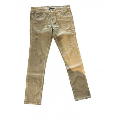 Pre-owned Pinko Slim Jeans In Gold