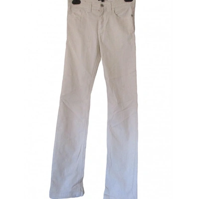Pre-owned Dkny Straight Pants In White