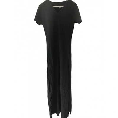 Pre-owned 120% Lino Linen Mid-length Dress In Black