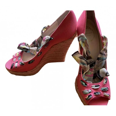 Pre-owned Emilio Pucci Cloth Heels In Pink