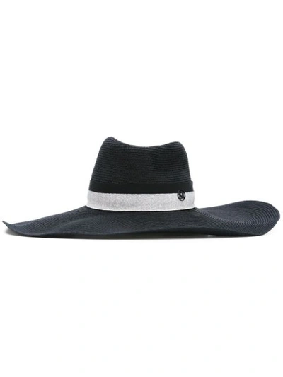 Maison Michel 'elodie' Hat In Black/white