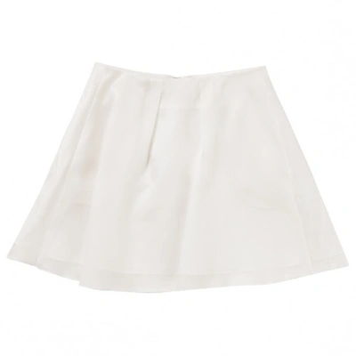 Pre-owned Co Silk Mini Skirt In Ecru