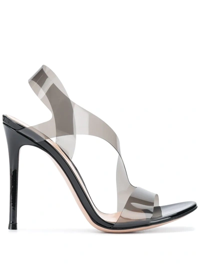 Gianvito Rossi Clear Strap Sandals In Black