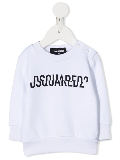 Dsquared2 Babies' Split Logo Print Sweatshirt In White