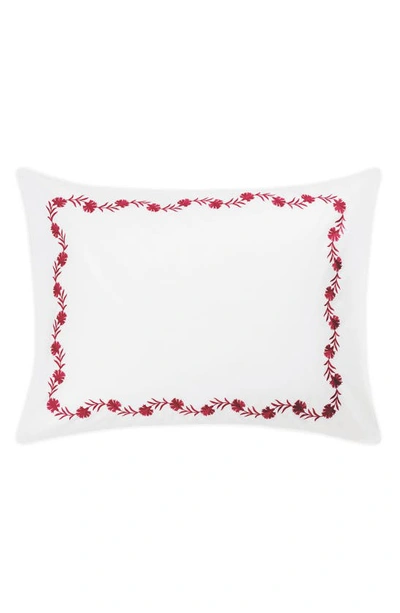 Matouk Daphne Floral Embroidered Count Sham In Berry
