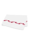 Matouk Daphne Floral Embroidered 520 Thread Count Flat Sheet In Berry