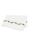 Matouk Daphne Floral Embroidered 520 Thread Count Flat Sheet In Grass