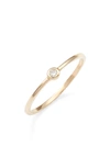 Anzie Cleo Diamond Round Stacking Ring In Gold/ Diamond