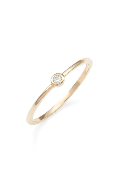 Anzie Cleo Diamond Round Stacking Ring In Gold/ Diamond