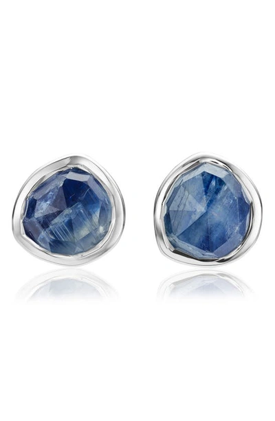 Monica Vinader Siren Stud Earrings In Silver/ Kyanite