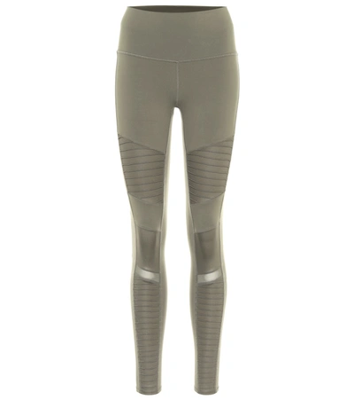 Alo Yoga High Waist Moto Leggings In Olive Branch