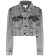 Frame Ultra Crop Denim Jacket In Bleach Out