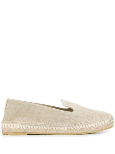 Ferragamo Gancini Pattern Espadrilles In Neutrals