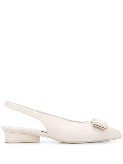 Ferragamo Vara Bow Slingback Pumps In Neutrals