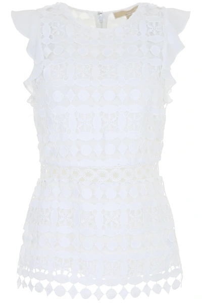 Michael Michael Kors Lace Top In White