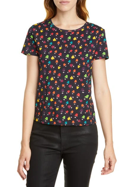 Alice And Olivia Rylyn Printed Cotton-jersey T-shirt In Rainbow Stace