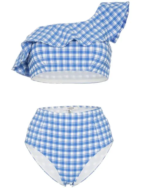 ganni gingham swimsuit