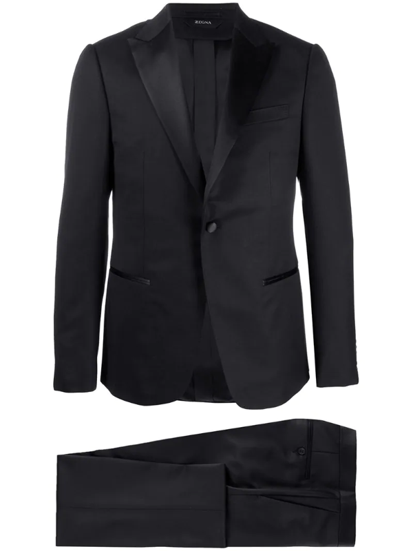 Z Zegna Wool & Mohair Tuxedo Suit In Black | ModeSens