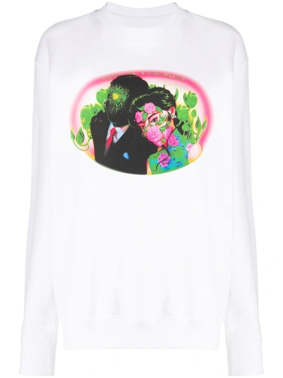 Opening Ceremony Graphic Print Cotton Sweatshirt In White