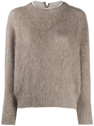 Brunello Cucinelli Mohair Jumper In Brown