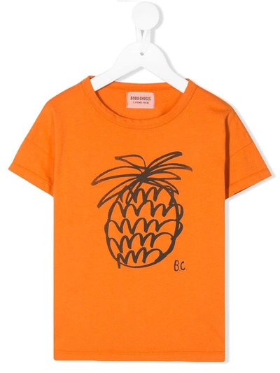 Bobo Choses Kids' Pineapple Organic Cotton Graphic Tee In Orange