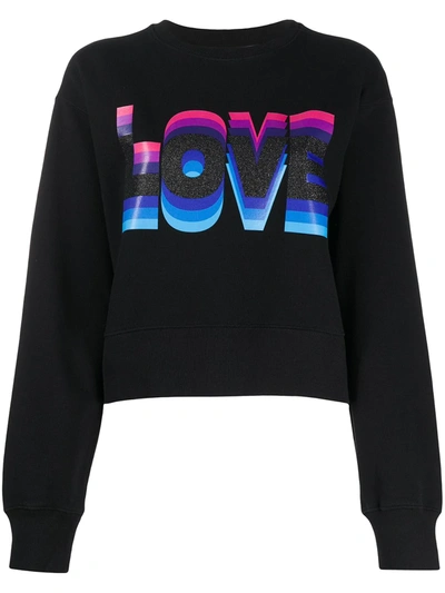 Golden Goose Love Print Sweatshirt In Black