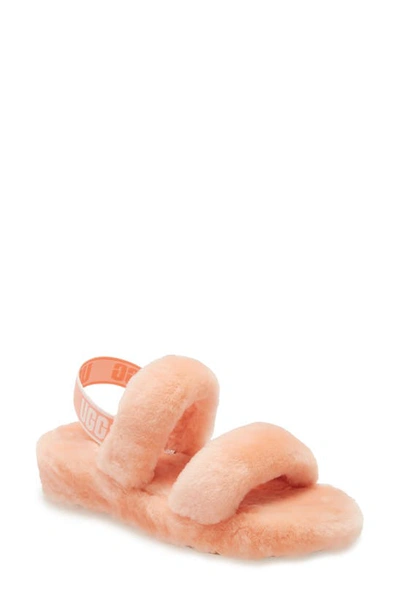 Ugg Oh Yeah Logo Double Strap Sandals In Beverly Pink