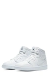 Jordan Air  1 Mid Sneaker In White/ White/ White/ White