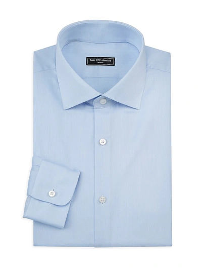 Saks Fifth Avenue Collection Travel Cotton Dress Shirt In Light Blue