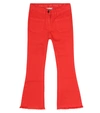 Stella Mccartney Kids' Stretch-cotton Flared Jeans In Red
