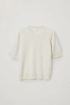 Cos Short-sleeved Cashmere Top In Grey