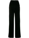 Etro High-rise Velvet Wide-leg Trousers In Black
