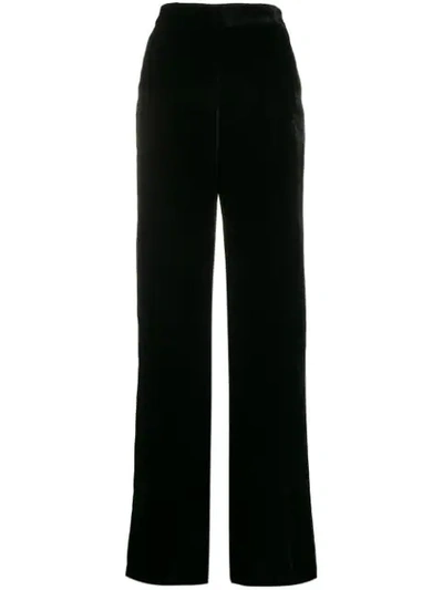 Etro High-rise Velvet Wide-leg Trousers In Black