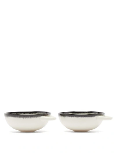 Ann Demeulemeester X Serax X Ann Demeulemeester Set Of Two Porcelain Cups In Black White