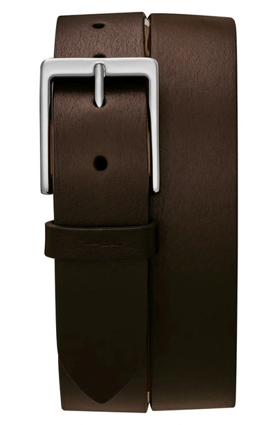 Shinola Lightning Bolt Keeper Belt In Deep Brown