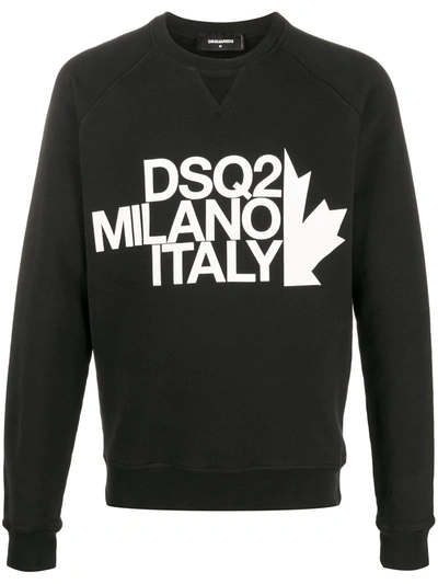 Dsquared2 Black Logo-print Cotton Sweatshirt