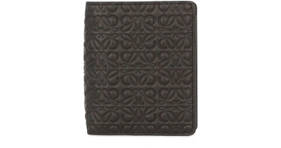 Loewe Repeat Compact Zip Wallet In Black