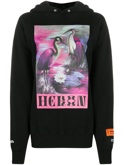 Heron Preston Graphic Print Cotton Sweatshirt In Black